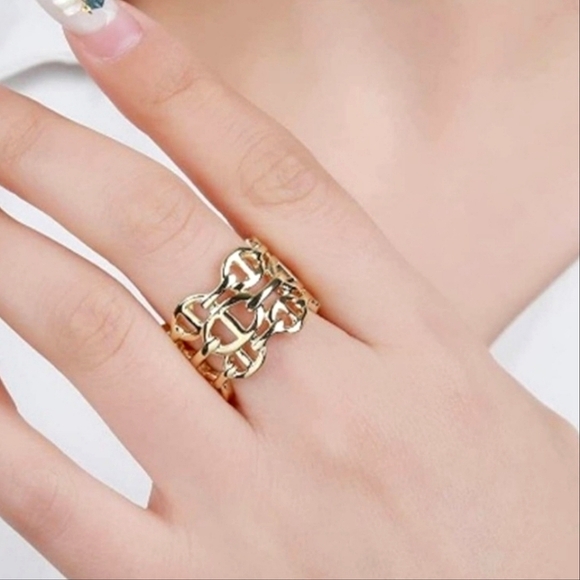 Mariner 18k Gold Plated Triple Stack Ring - Picture 4 of 4